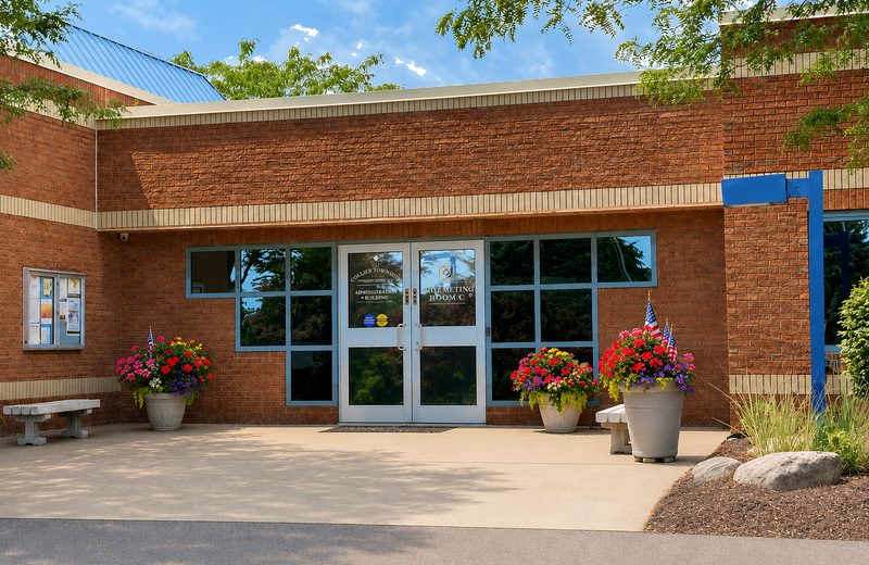 Entrance to the Collier Township Municipal Building, District 5 polling place